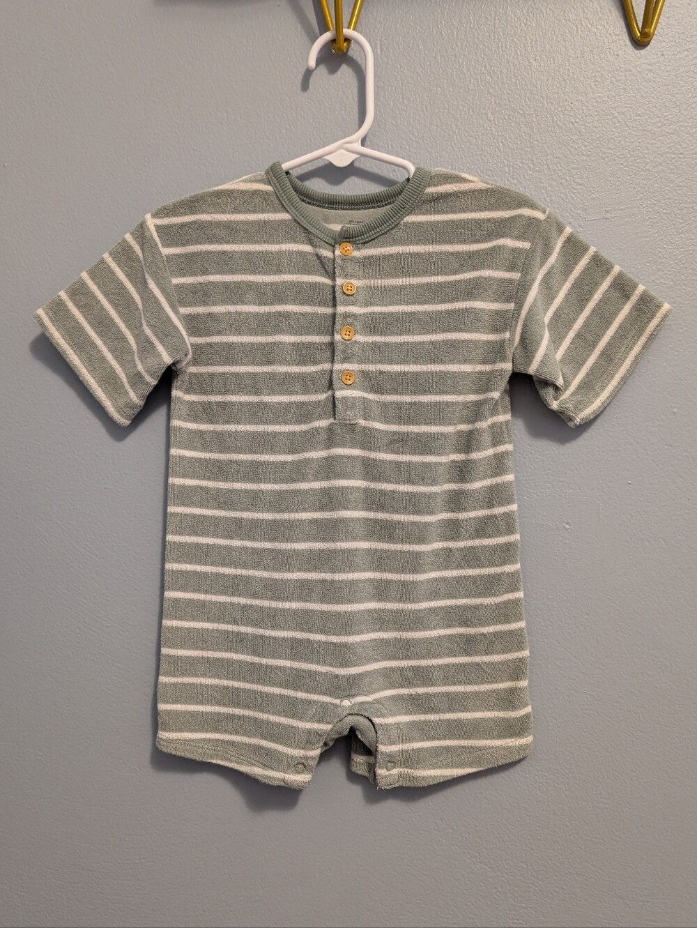 Little Co. Striped Soft Terry Baby Romper Onesie